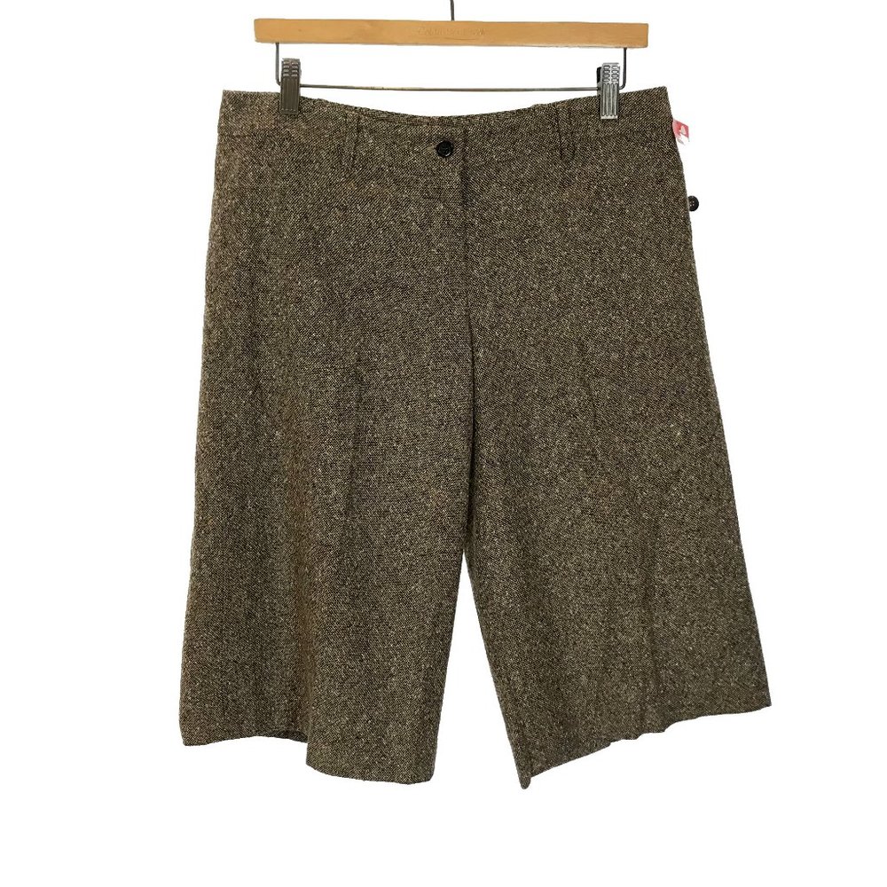 NWT Womens Size 8 MICHAEL Michael Kors Brown Tweed Culotte Cropped Pants